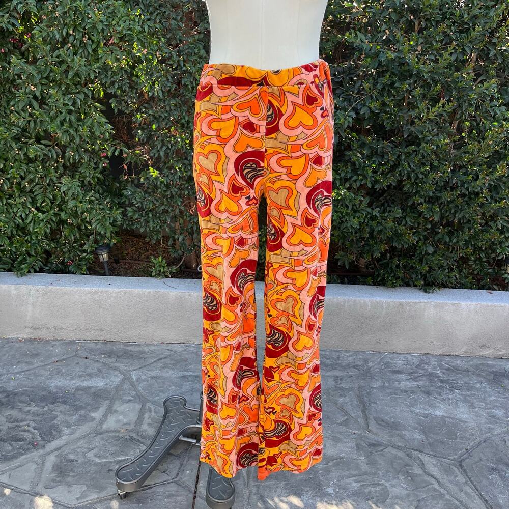 New Girl Order Heart Print Flare Pants M/ L
Retro Mod Wide Leg Psychedelic 60s